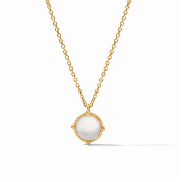 Julie Vos Jewelry - Julie Vos Honeybee Solitaire Necklace- iridescent clear crystal stone